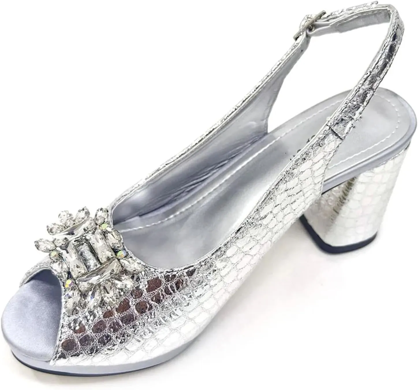 Womens Designer Rhinestone Decorated Party Shoes and Shoulder Bag Set Comfortable High Heels for Special Occasions