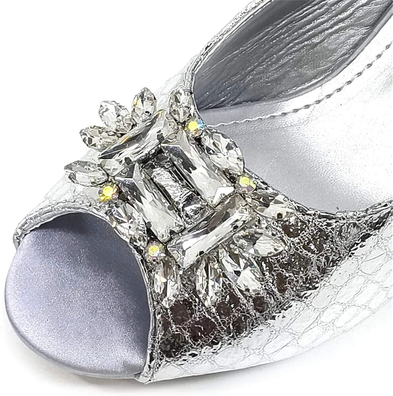 Womens Designer Rhinestone Decorated Party Shoes and Shoulder Bag Set Comfortable High Heels for Special Occasions