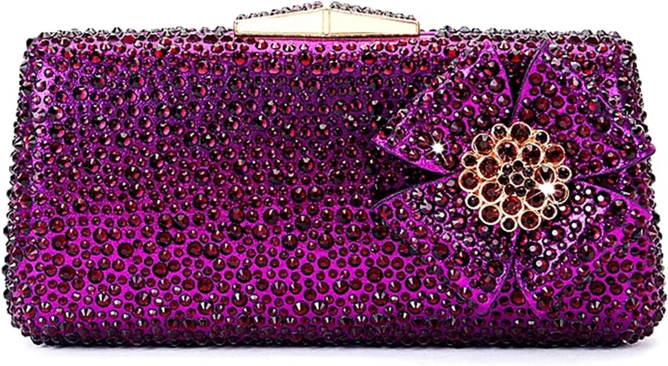 Womens Evening Shoes Bag Set Rhinestone Luxury Clutch Flat Heel Crystal Plus Size Slippers 34-44 Dinner Bag