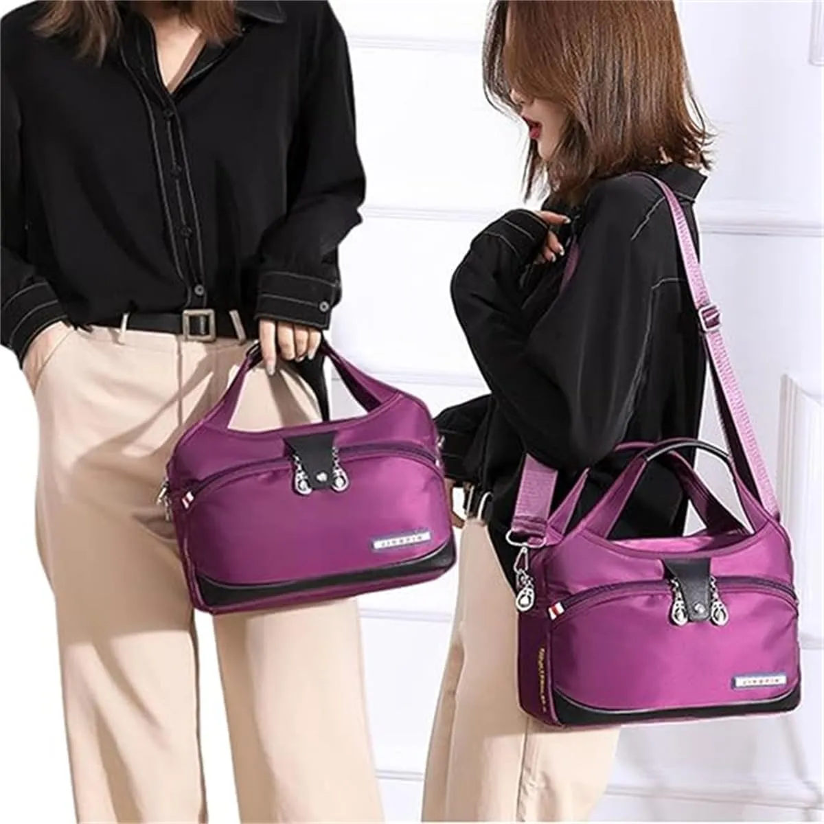 Women's Fashion Anti Theft Handbag,Multifunctional Large Capacity Crossbody,Lightweight Casual Satchel with Adjustable Strap