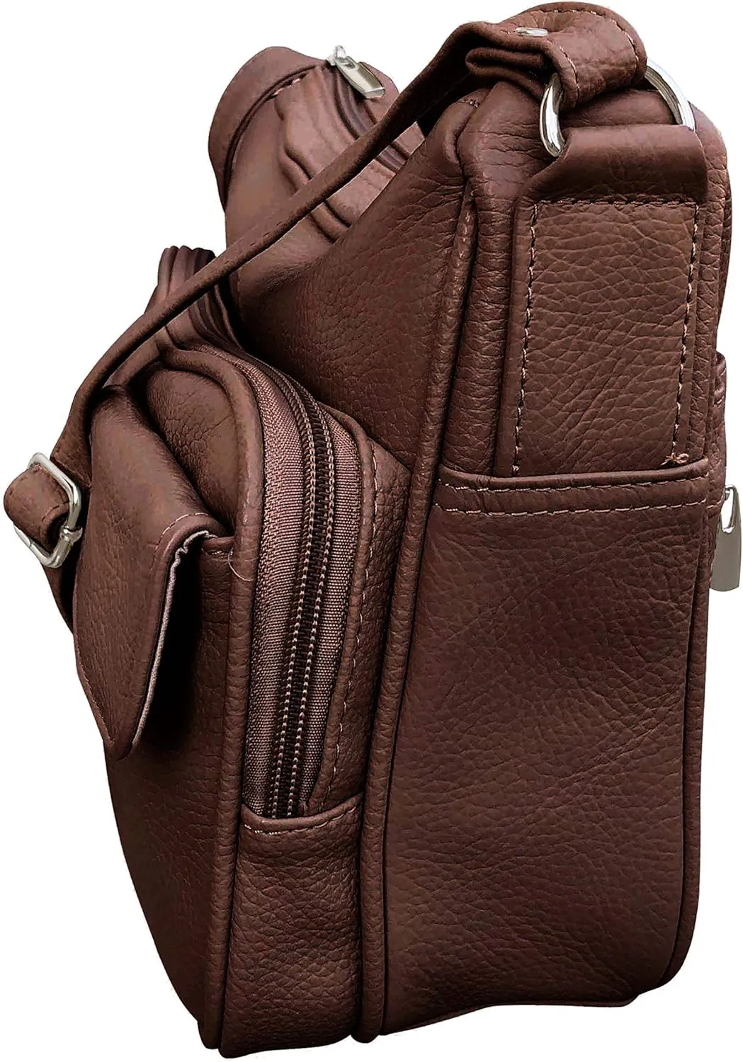 Women's Genuine Leather Cross Body Shoulder Strap Organizer Purse, (One Size)