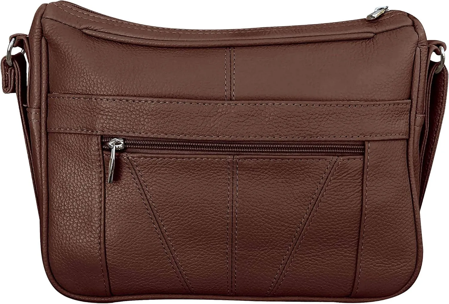 Women's Genuine Leather Cross Body Shoulder Strap Organizer Purse, (One Size)