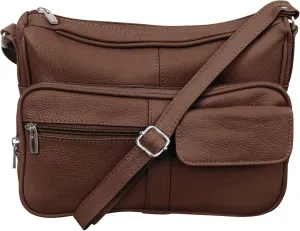 Women's Genuine Leather Cross Body Shoulder Strap Organizer Purse, (One Size)