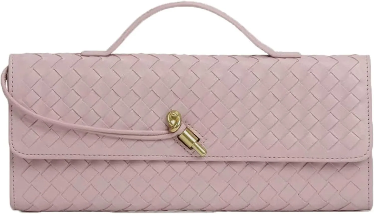 Women's Handmade Woven Clutch Purse,Crossbody Bag for Evening & Casual, Adjustable Shoulder Strap Fashion Handbag