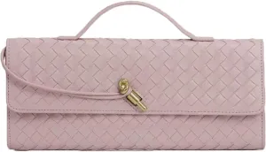 Women's Handmade Woven Clutch Purse,Crossbody Bag for Evening & Casual, Adjustable Shoulder Strap Fashion Handbag