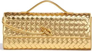 Women's Handmade Woven Clutch Purse,Crossbody Bag for Evening & Casual, Adjustable Shoulder Strap Fashion Handbag