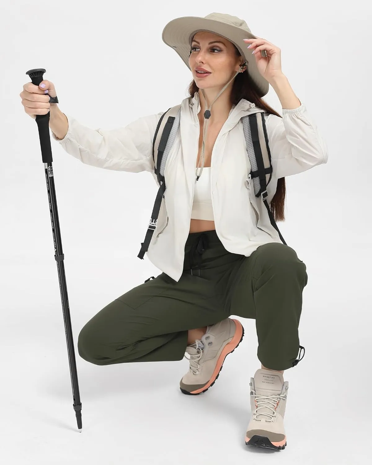 Womens Hiking Pants Quick Dry Tall Insteam 30"/32"/34"/36" Cargo Joggers Lightweight Breathable Pants with 5 Pockets