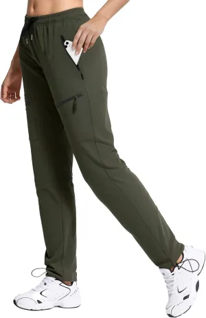 Womens Hiking Pants Quick Dry Tall Insteam 30"/32"/34"/36" Cargo Joggers Lightweight Breathable Pants with 5 Pockets