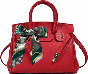 Women's Large Capacity Handbags Simple Shoulder Bags and Crossbody Bag PU Underarm Purses (Red)