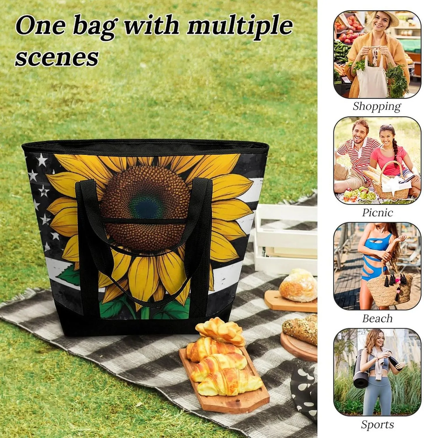 Women's Large-Capacity Thermal Tote Bag Stylish Work & Commute Handbag