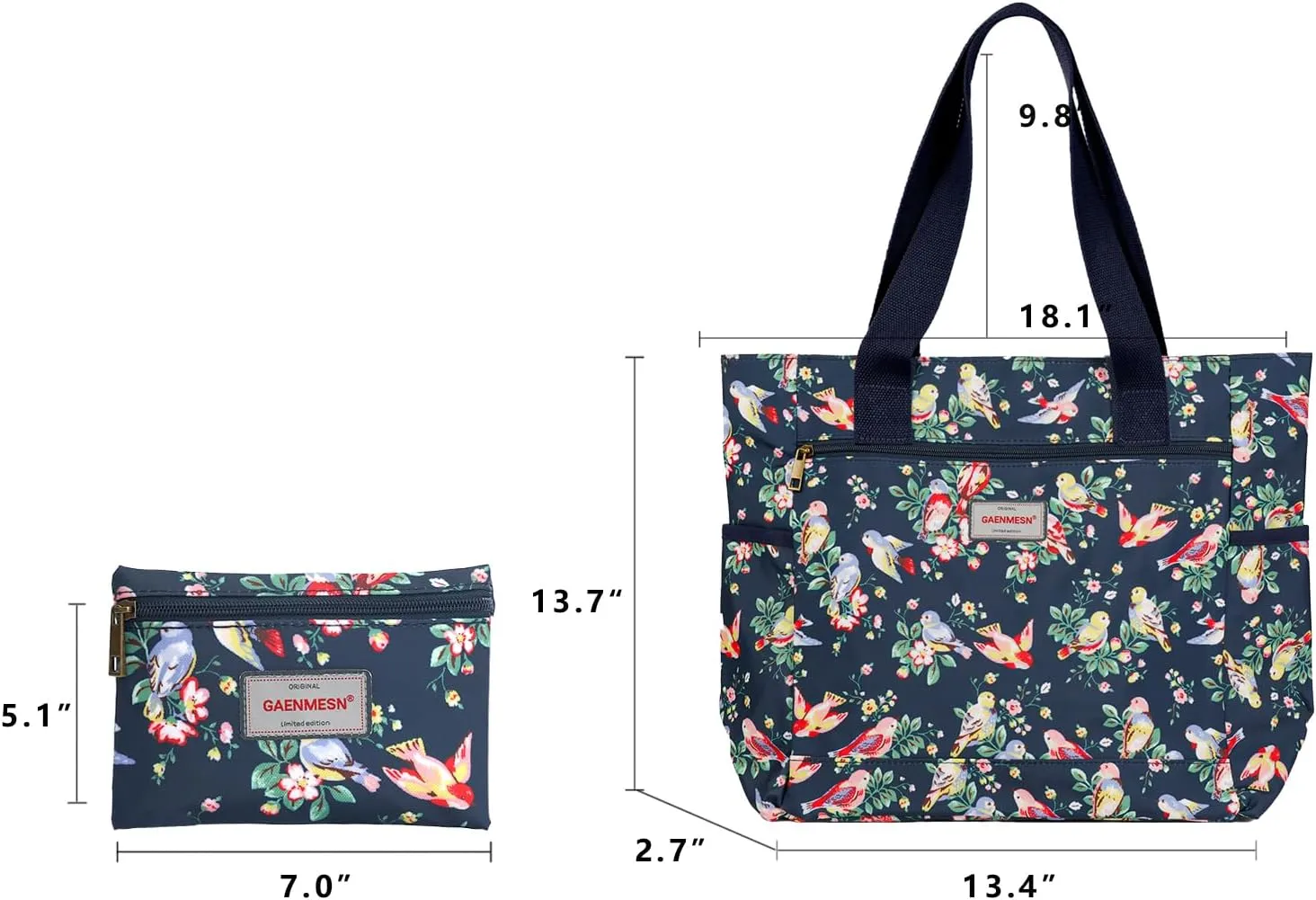 Women's Lightweight Waterproof Tote Bag Durable Designer Handbag with Zipper Travel Commute Everyday Use