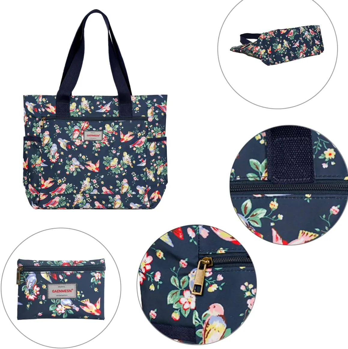 Women's Lightweight Waterproof Tote Bag Durable Designer Handbag with Zipper Travel Commute Everyday Use