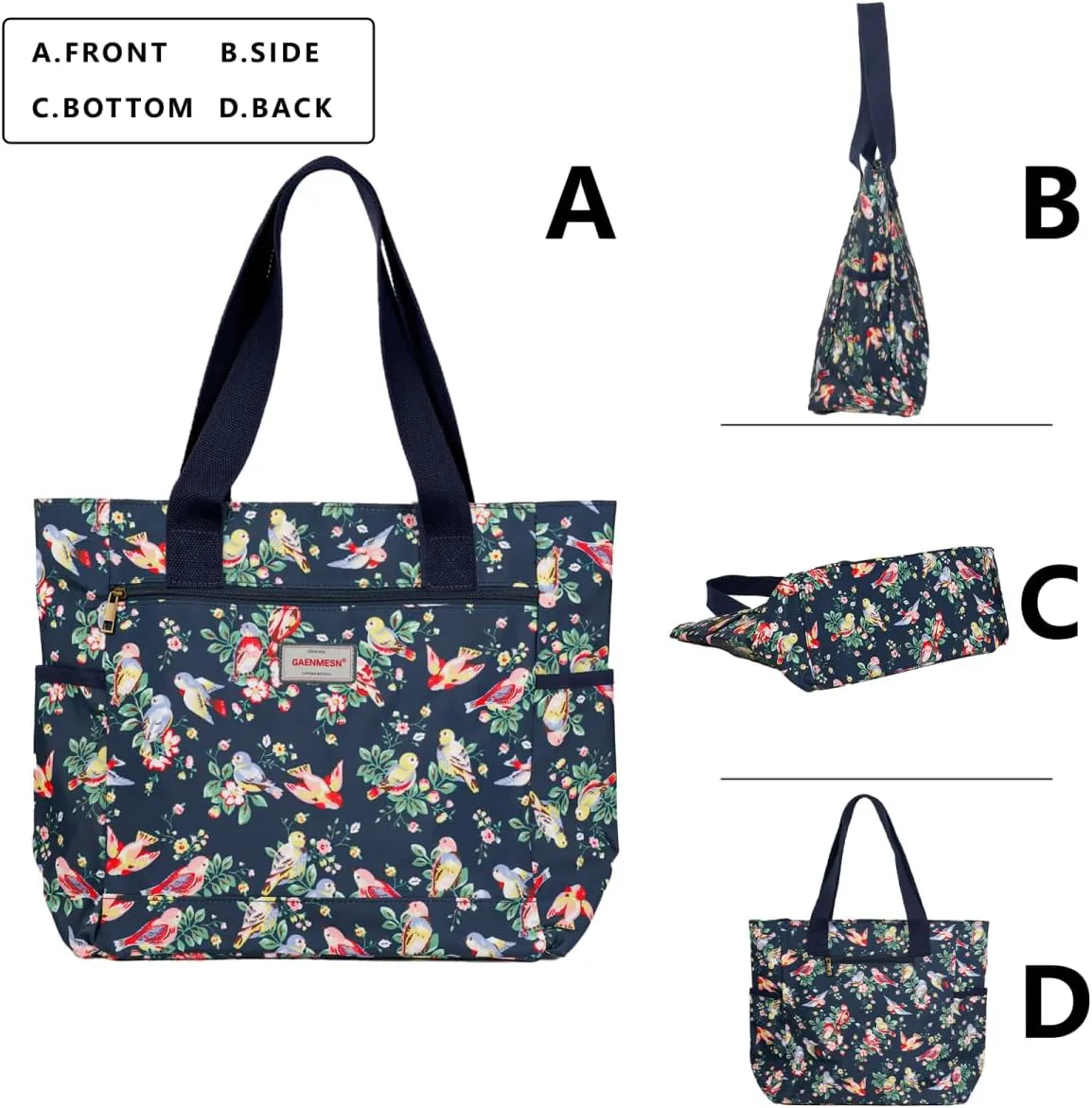 Women's Lightweight Waterproof Tote Bag Durable Designer Handbag with Zipper Travel Commute Everyday Use