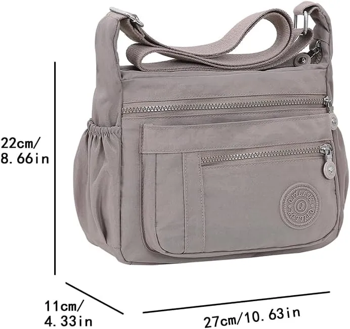 Women's Multi-Pocket Shoulder Bag, Nylon