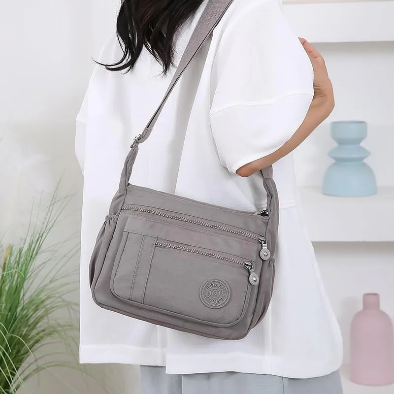 Women's Multi-Pocket Shoulder Bag, Nylon