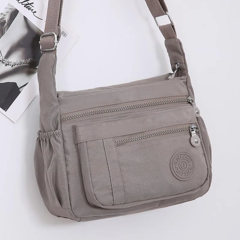 Women's Multi-Pocket Shoulder Bag, Nylon