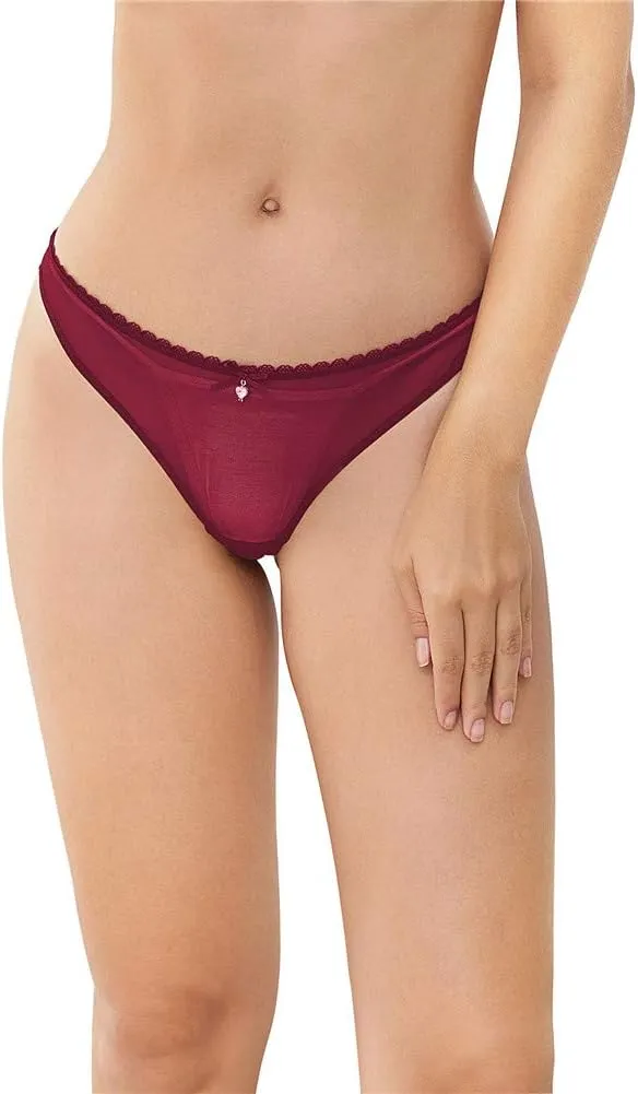 Women's Sexy Sheer Panties Thongs Mesh G-Strings Low Rise Brief Underwear, 3-Pack