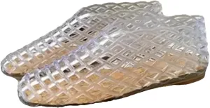 Women's Transparent Mesh Sandals, Plastic Jellies Round Toe Beach