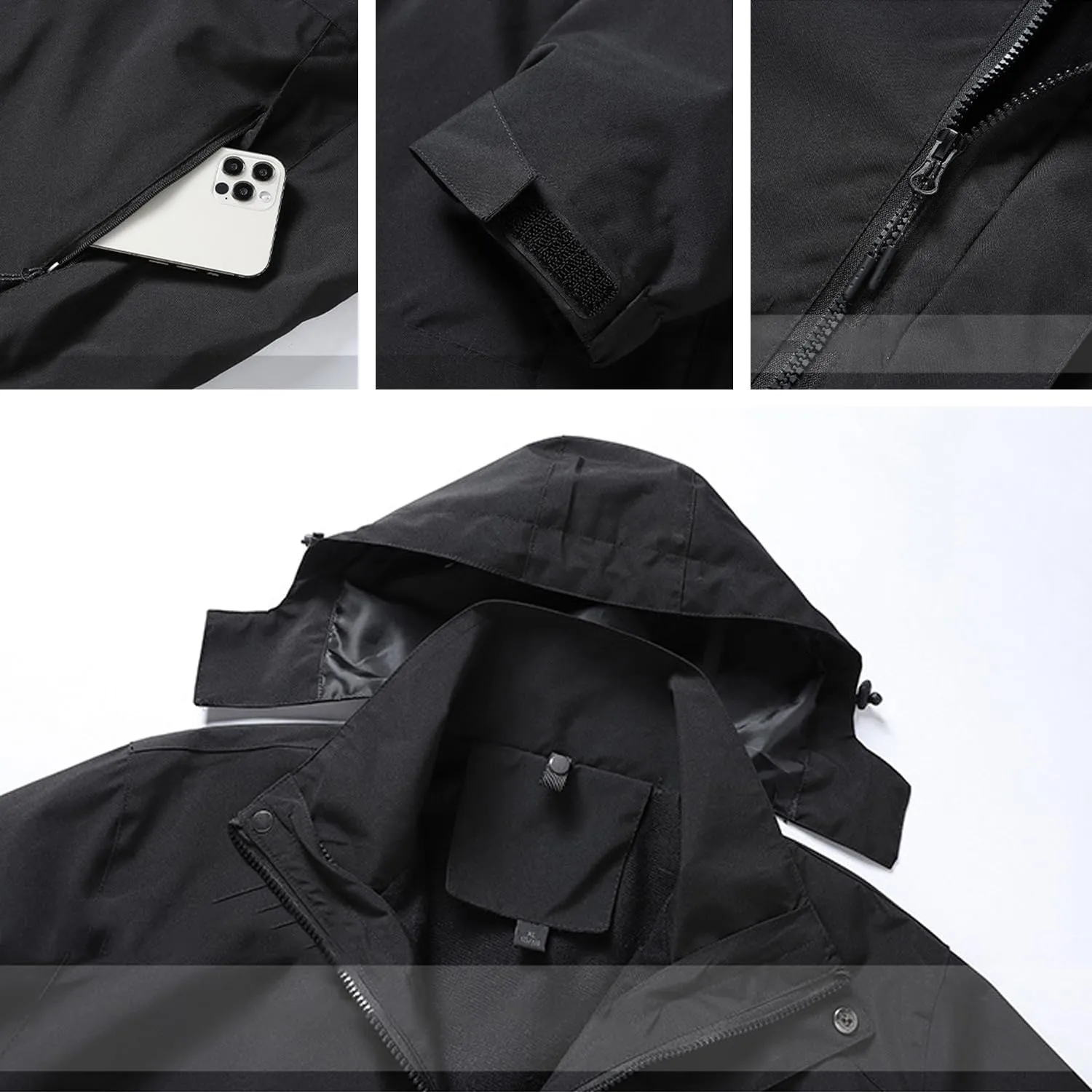 Women's Waterproof Rain Jacket Lightweight Hooded Raincoat for Hiking Travel Outdoor Softshell Windbreaker Jacket