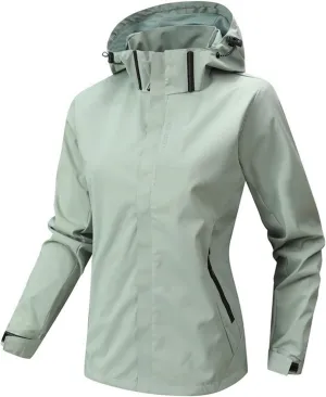 Women's Waterproof Rain Jacket Lightweight Hooded Raincoat for Hiking Travel Outdoor Softshell Windbreaker Jacket