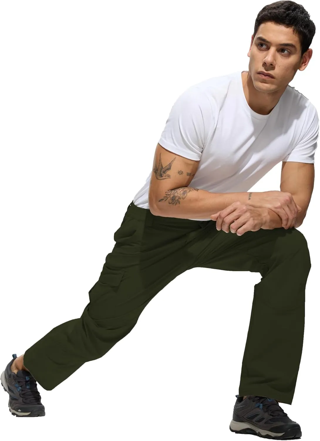 Work Pants for Men Waterproof Lightweight Quick Dry Travel Fishing Camping Men Hiking Cargo Pants Outdoor 6 Pockets