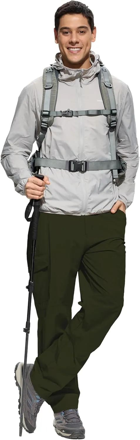 Work Pants for Men Waterproof Lightweight Quick Dry Travel Fishing Camping Men Hiking Cargo Pants Outdoor 6 Pockets