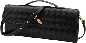 Woven Clutch Purses for Women Evening Bag Handmade Leather Shoulder Handbag Fashion Crossbody Purse