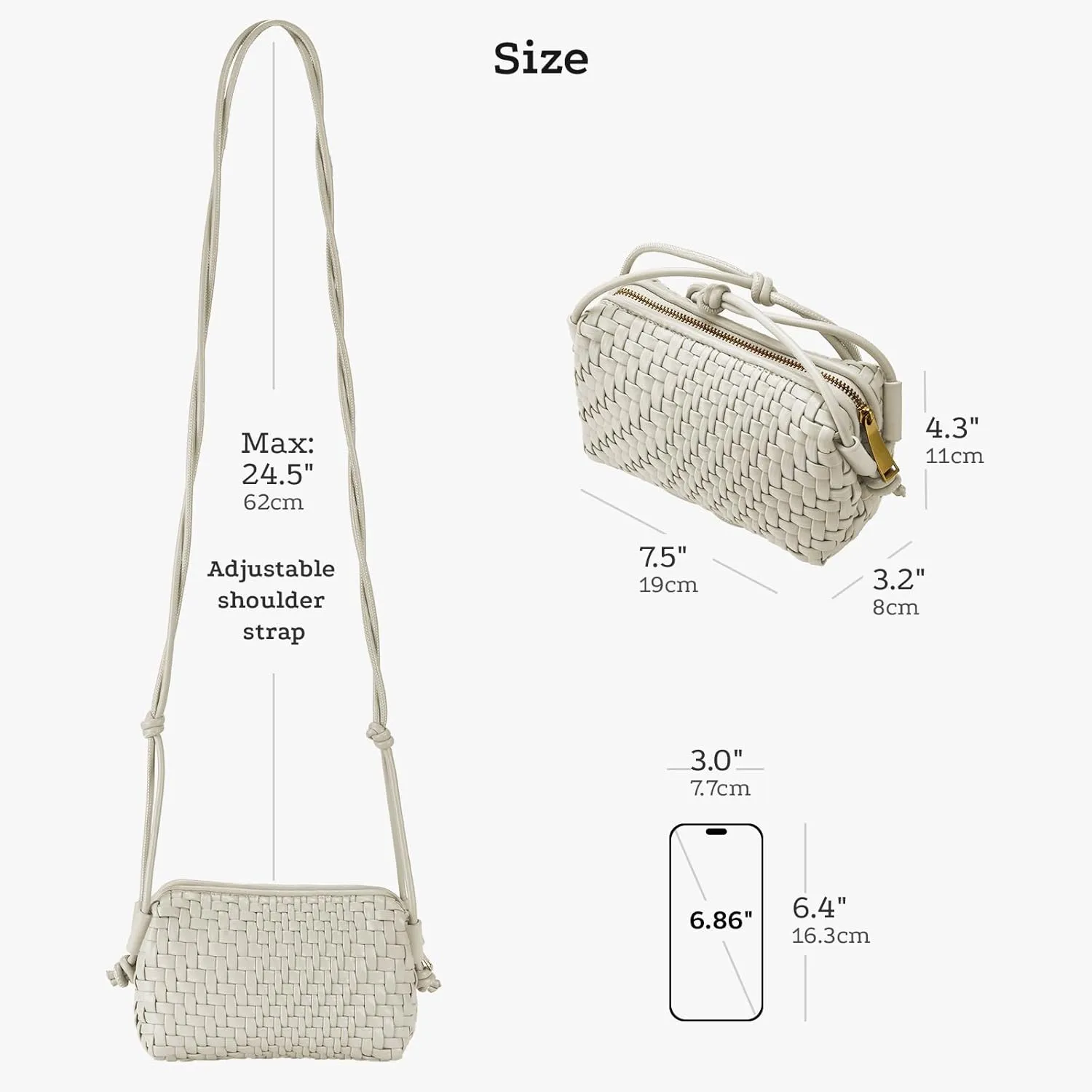 Woven Crossbody Bag for Women Small Woven Purse Vegan Leather Handbag Braided Purse Small Crossbody Bag