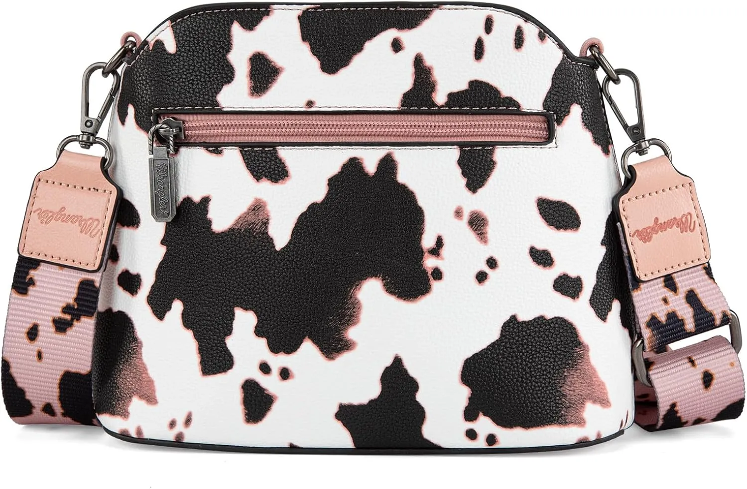 Wrangler Cow Print Crossbody Bag for Women Western Cross Body Purse with Signature Strap