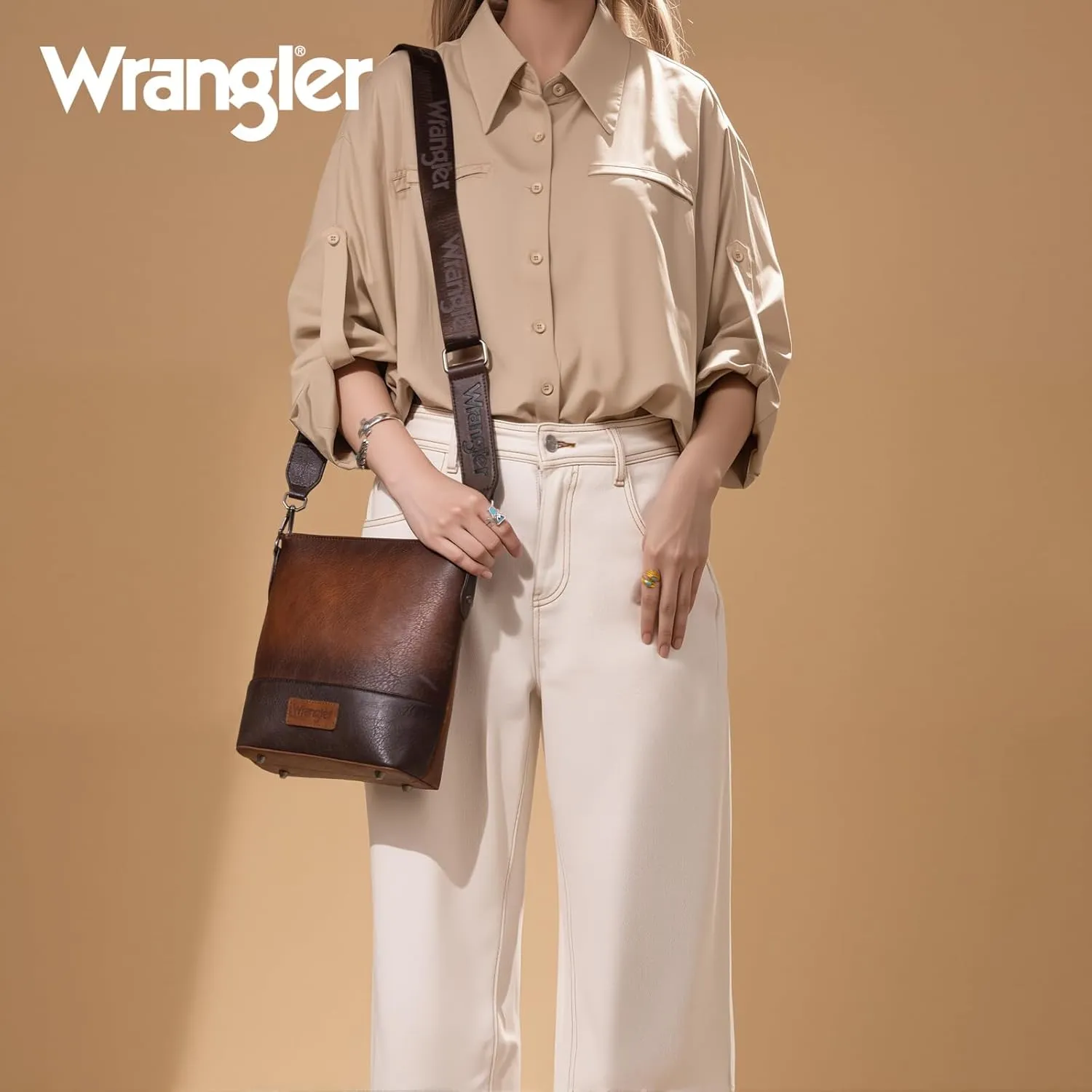 Wrangler Crossbody Purses for Women Two Tone Crossbody Bags Women Purses and Handbags