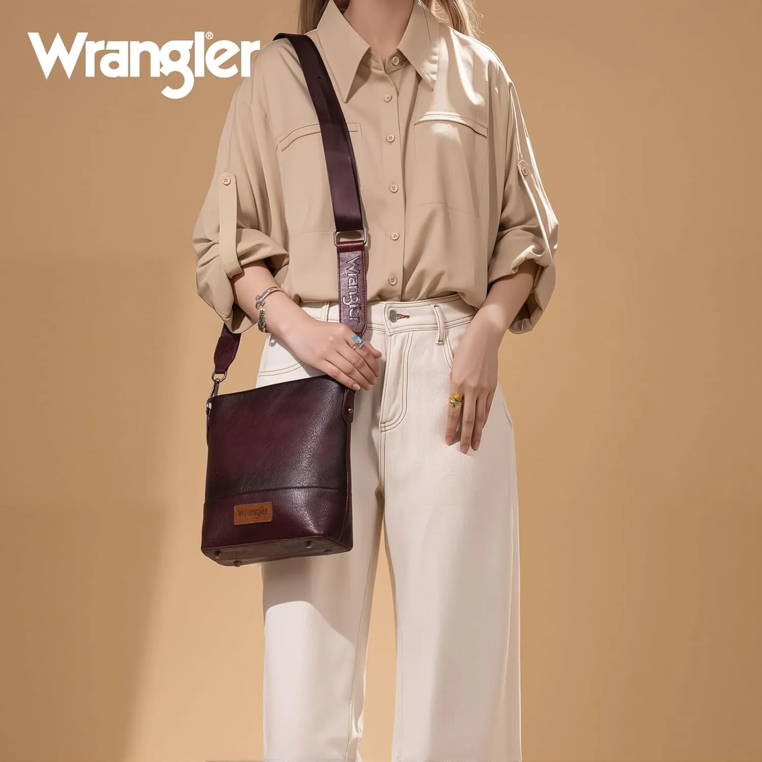 Wrangler Crossbody Purses for Women Two Tone Crossbody Bags Women Purses and Handbags