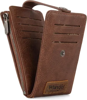 Wrangler Womens Bifold Wallet Vintage Multi Credit Card Holder for Women Slim Minimalist with Zipper Pocket Coin Purse