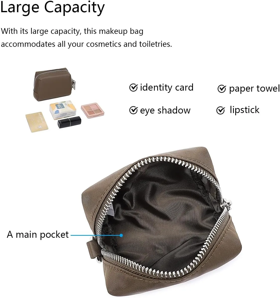 Wristband Bag for Women's Makeup nylon Small Wristlet Pouch Lightweight Stylish Convenient Storage Solution