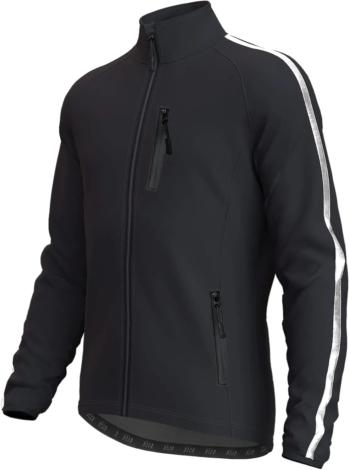 Wulibike Cycling Jackets for Men, Reflective Running Jacket Men Winter Cold Weather Cycling Clothing Full Zip with Pockets