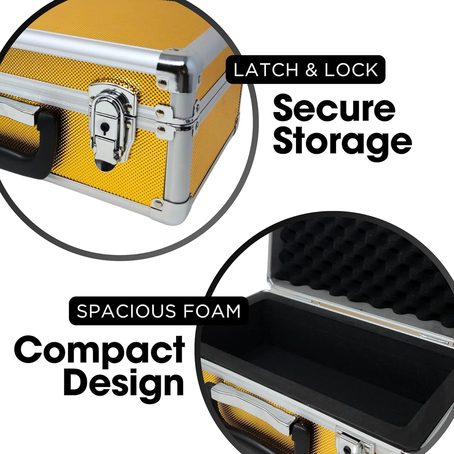 X-40 Compact Metal Slab Case | PSA BGS CGC | Durable Aluminum Briefcase for Graded Sports & Trading Cards | PSA Card Case & Graded Slab Storage Case Box (Gold)