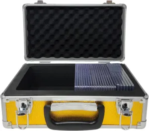 X-40 Compact Metal Slab Case | PSA BGS CGC | Durable Aluminum Briefcase for Graded Sports & Trading Cards | PSA Card Case & Graded Slab Storage Case Box (Gold)