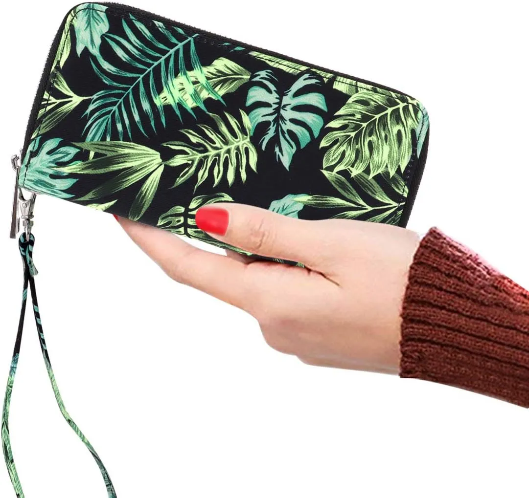 XEYOU Double Zipper Long Clutch Wallet Cellphone Wallet for Women with Removable Wristlet Strap for Credit Card, Cash, Coin, Bill