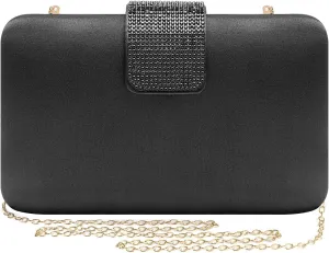 XXGJOALD-Mulian LilY Gold Satin Rhinestones Evening Bags Party Bridal Clutch Purse For Women Prom Clutch