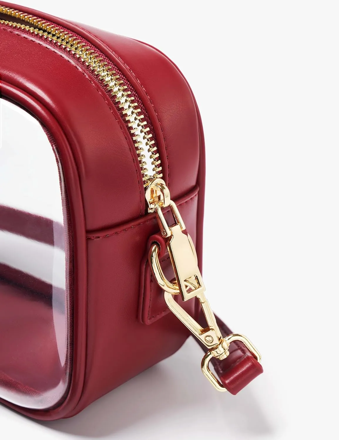 Yarnic Stadium Approved PVC Crossbody Purse - Small Clear Bag with Adjustable Shoulder Strap