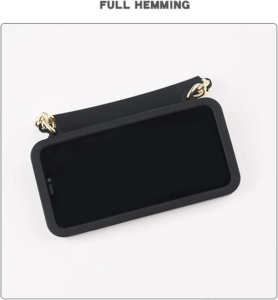 Yatchen Wallet Case for iPhone 13 Pro,Crossbody Phone Case with Lanyard Strap Cute Flip Credit Card Holder Soft Silicone Girls Lady Handbag Case for iPhone 13 Pro Black