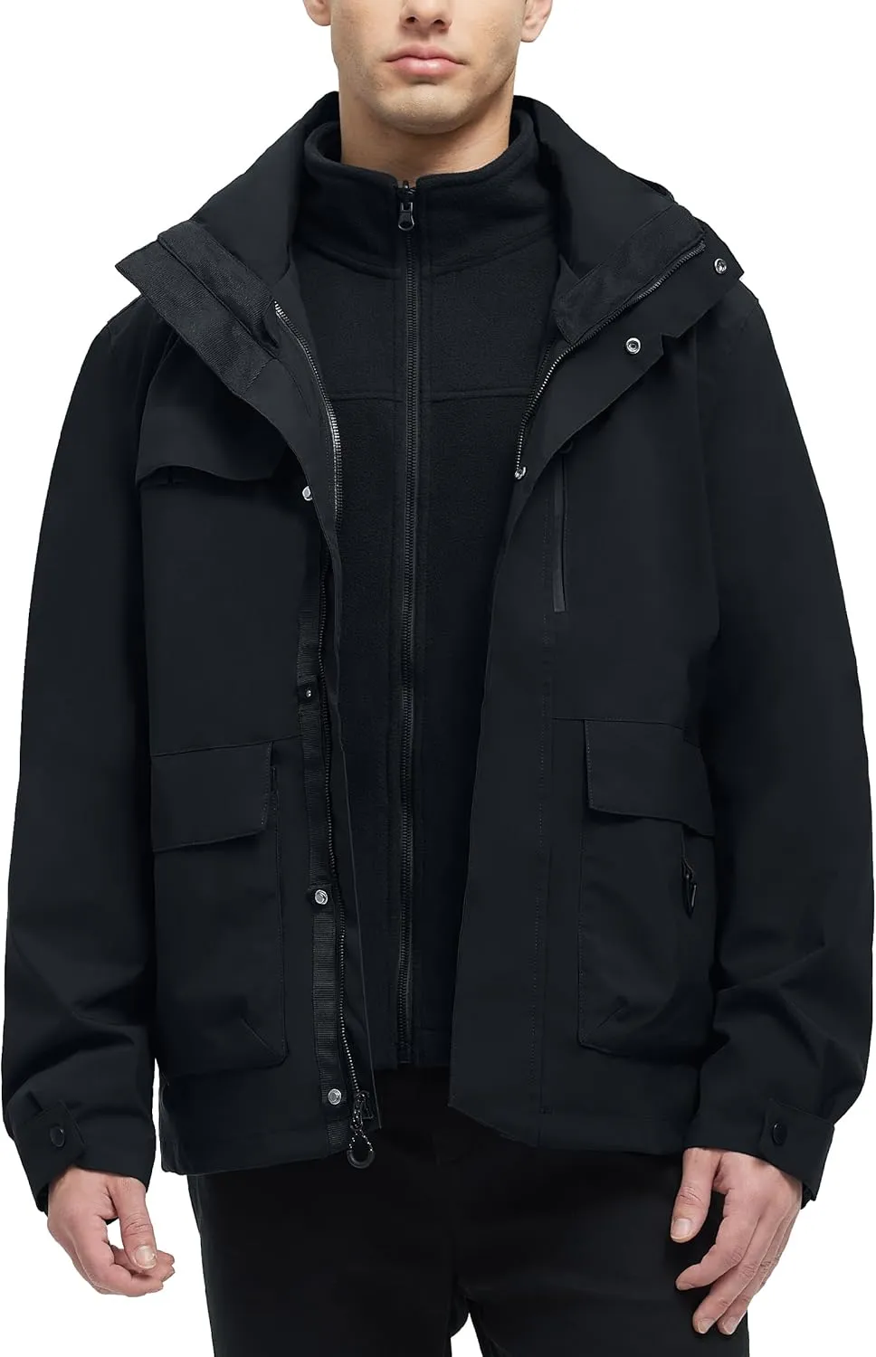 YGREYG Men's 3 in 1 Waterproof Winter Jackets Ski Warm Snow Rain Coat Puffer Liner Hood Windbreaker