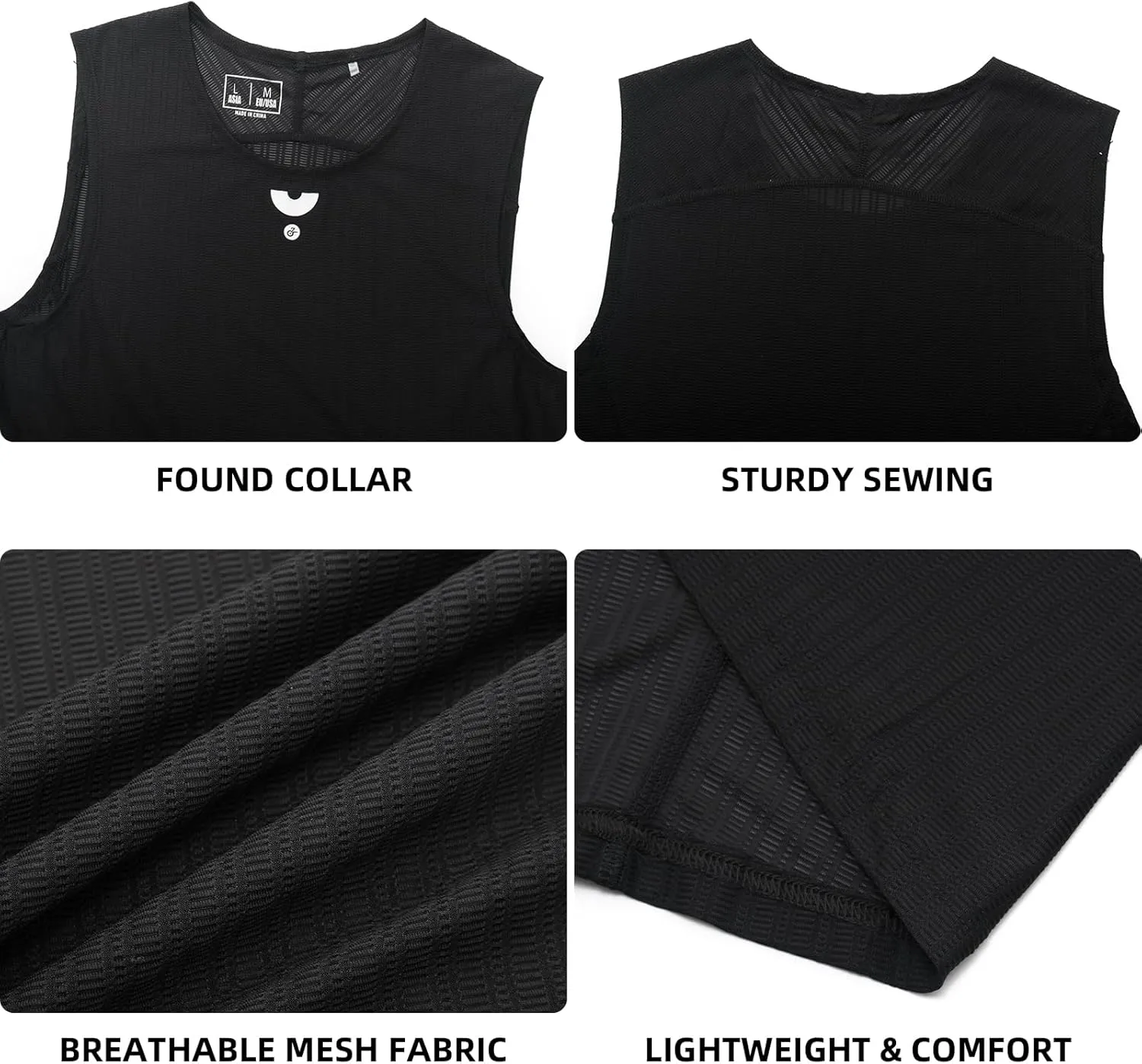 YKYWBIKE Men's Cycling Base Layer Sleeveless Cycling Jersey Men Quick Dry Bicycle Undershirt Mesh Bike Base Layer Vests