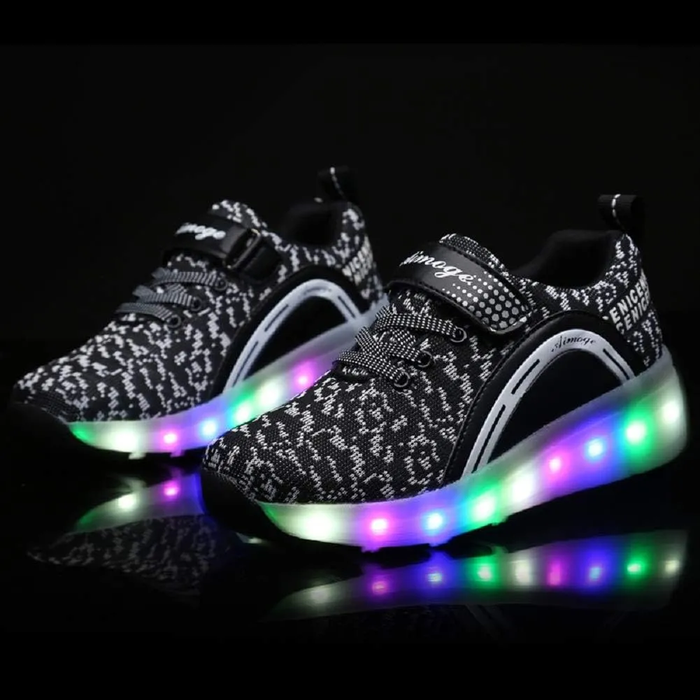Ylllu Kids LED Roller Skate Shoes with Single Wheel Light up Roller Shoes Gift for Girls Boys Children