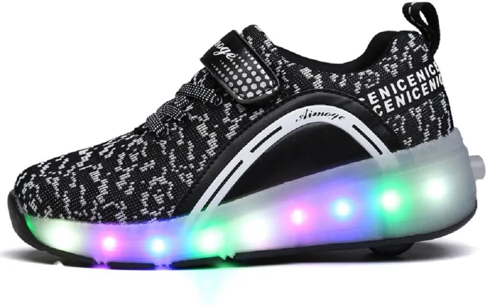 Ylllu Kids LED Roller Skate Shoes with Single Wheel Light up Roller Shoes Gift for Girls Boys Children