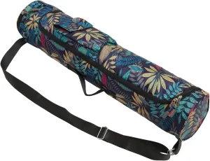 Yoga Mat Holder Sports Bag National Style Print Round Cylinder Tote Bag