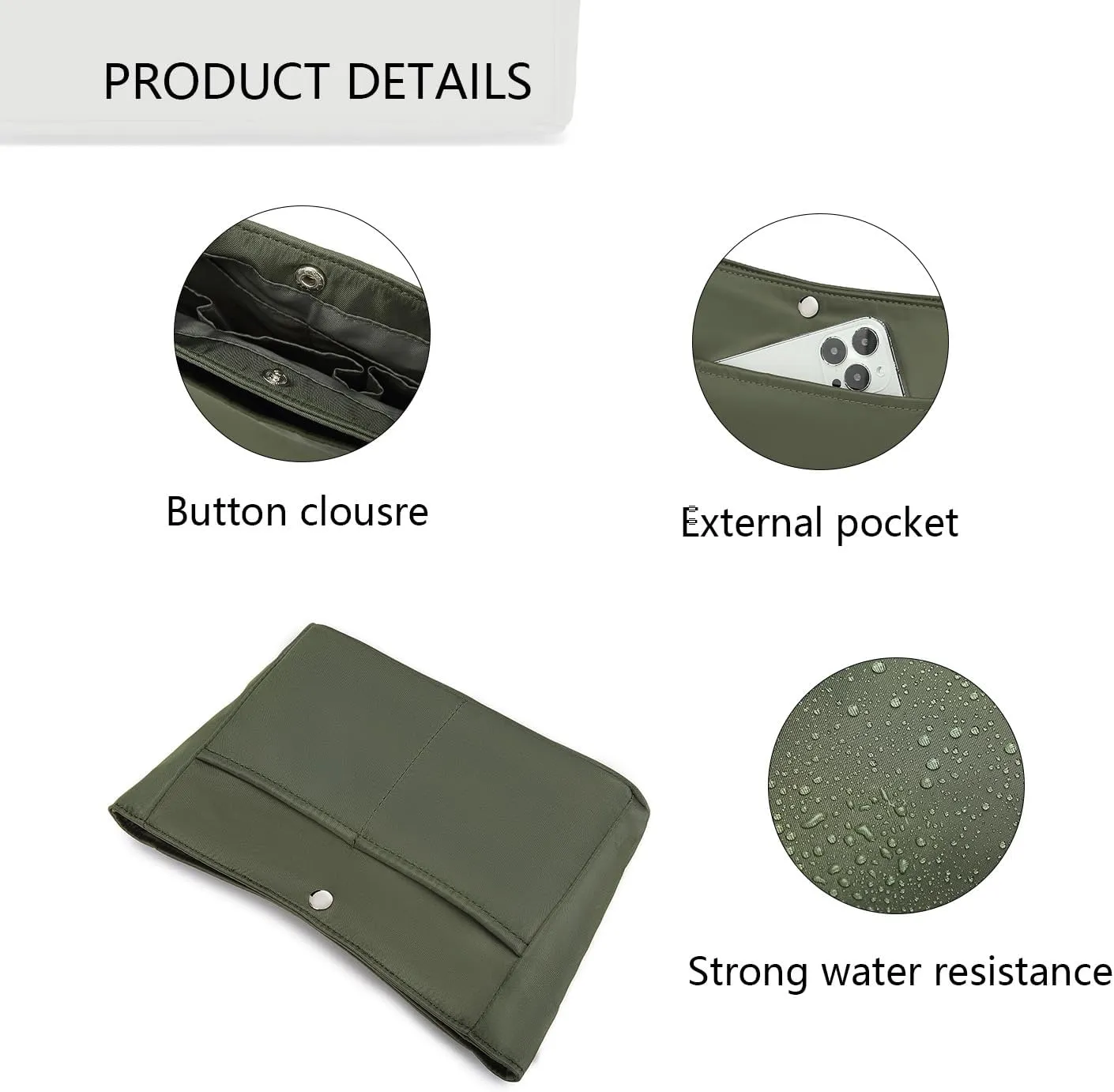 YONEBN waterproof Storage Bag Lightweight Large Capacity nylon Bag Inner Bag Handbag Organizer