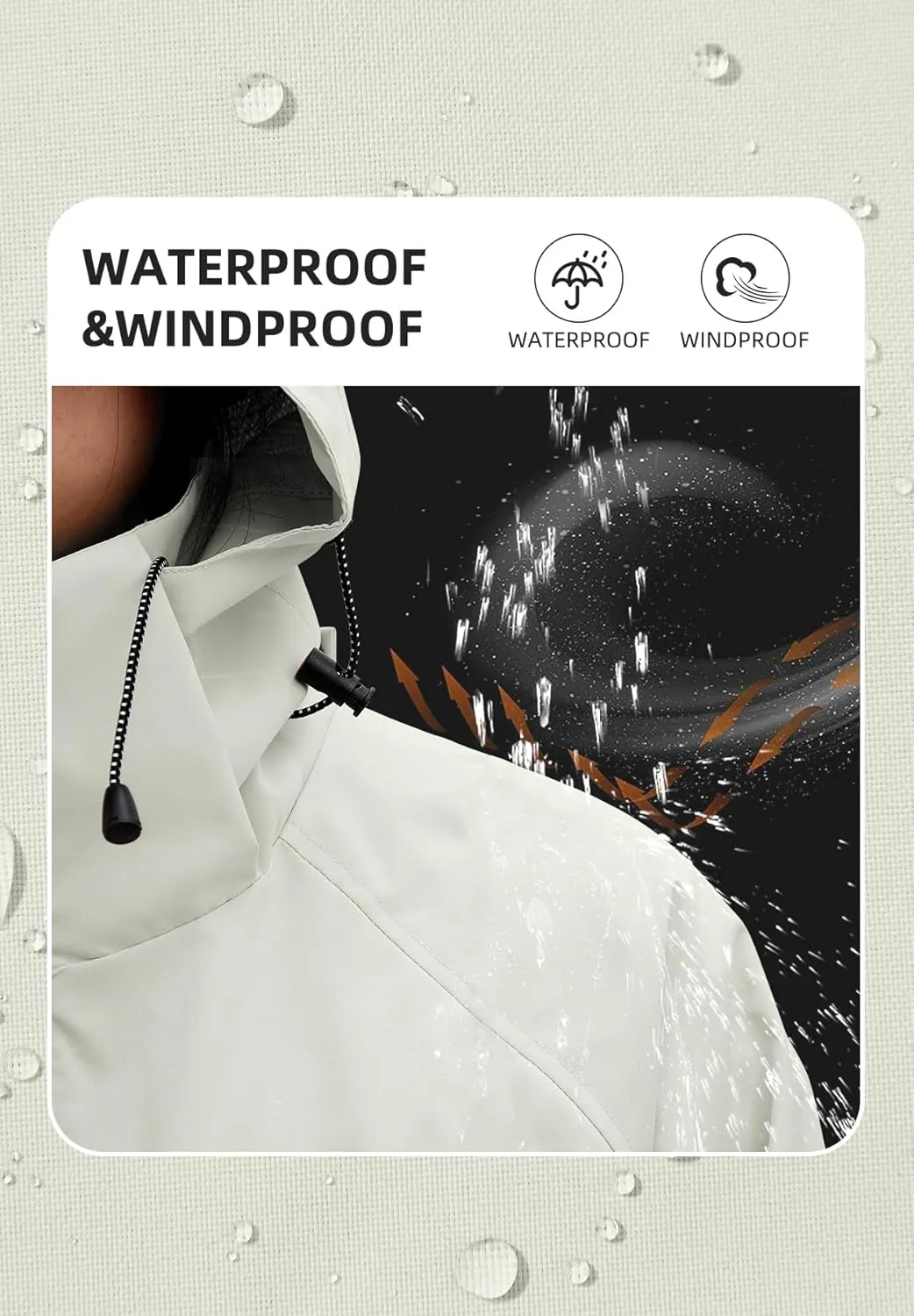 Zando Lightweight Rain Jacket Women Waterproof Rain Coats for Women Loose Fit Raincoat Hooded Hiking Windbreaker Jacket Women