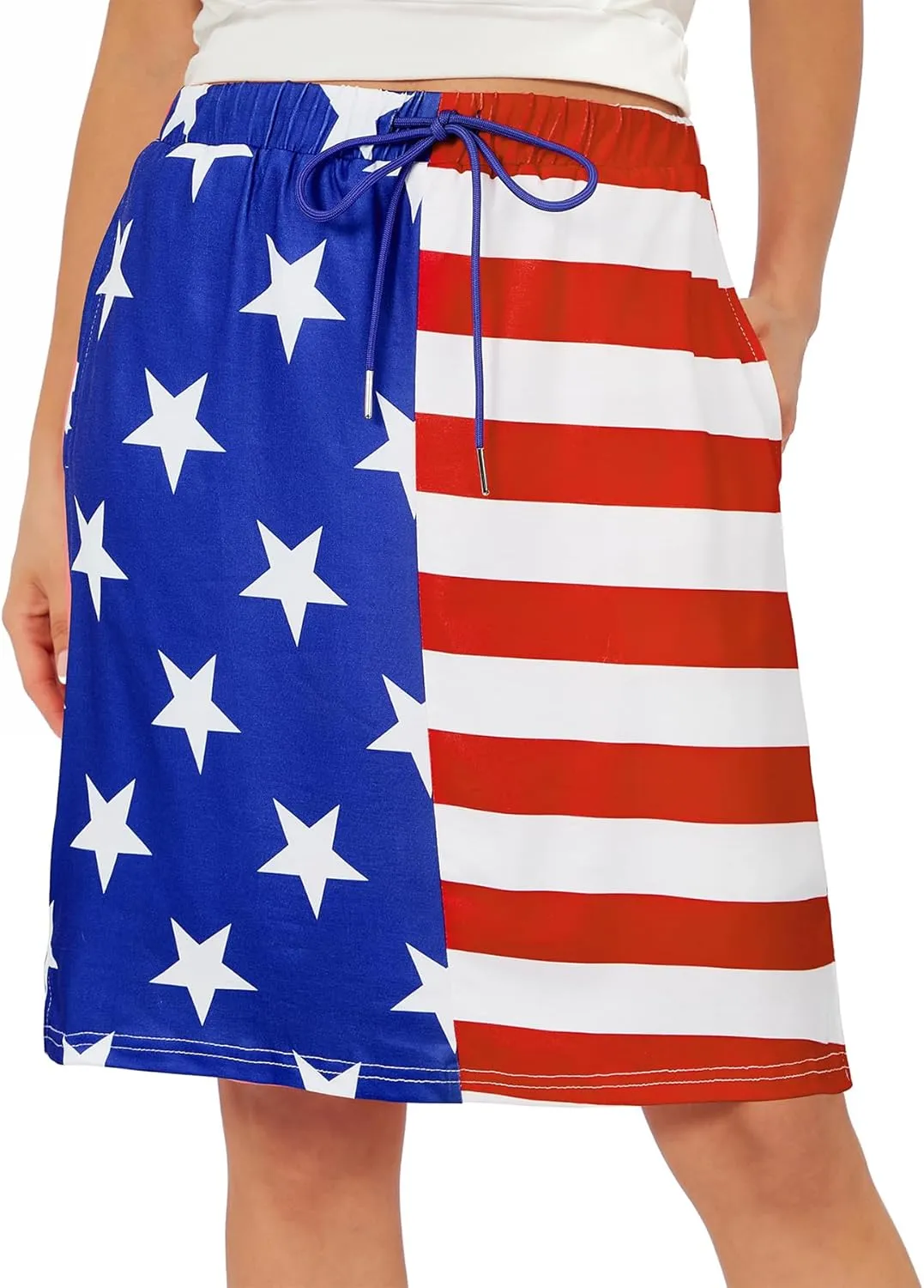 Zando Tennis Skirts for Women with Pockets Athletic Knee Length Golf Casual Skorts Shorts Sports Drawstring Waist Skirt
