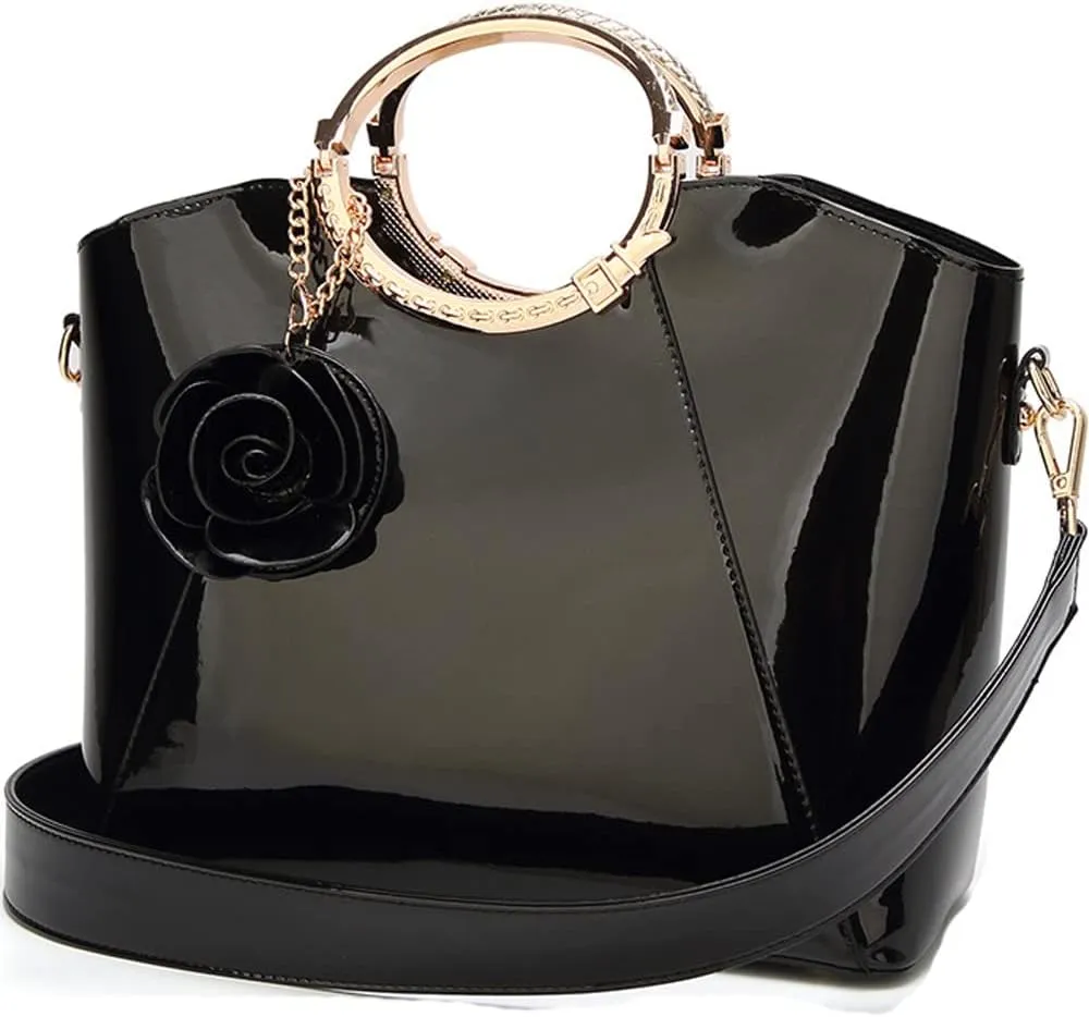 ZiMing Patent Leather Handbags for Women Top Handle Tote Bags Stylish Satchel Handbag Evening Bag Purses Ladies Shoulder Bags