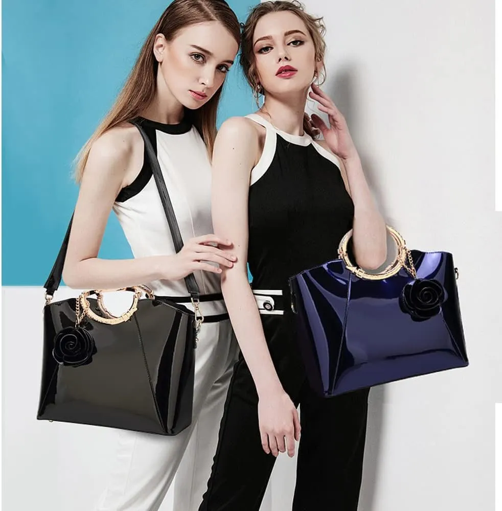 ZiMing Patent Leather Handbags for Women Top Handle Tote Bags Stylish Satchel Handbag Evening Bag Purses Ladies Shoulder Bags